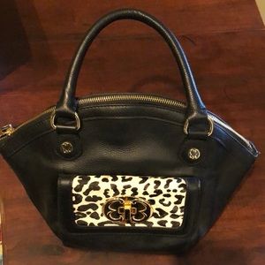 Emma Fox Black Leather Satchel